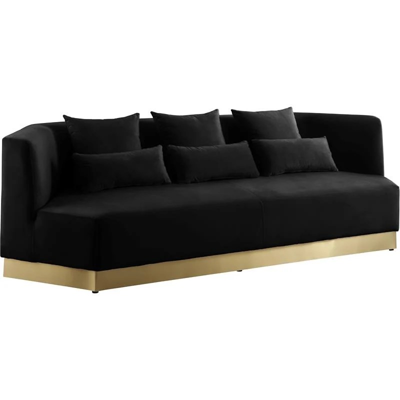 Meridian Furniture Marquis Black Velvet Sofa