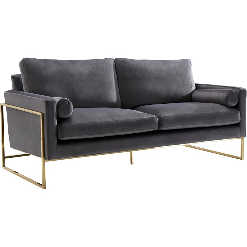 Meridian Furniture Mila Gray Velvet Sofa