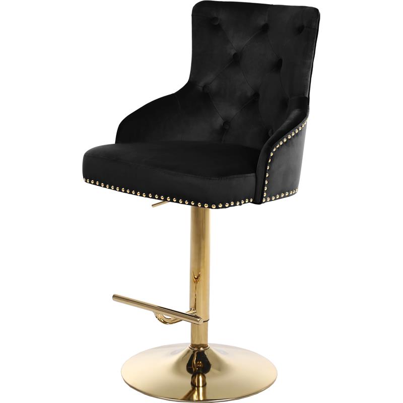 Meridian Furniture Claude Black Velvet Adjustable Stool