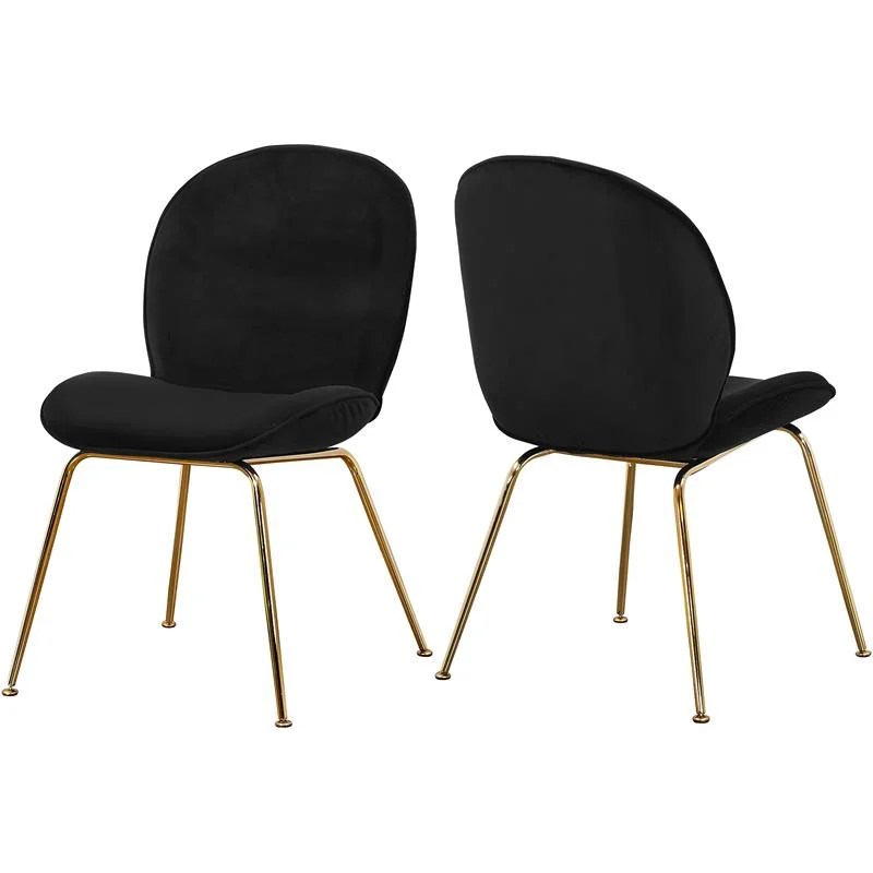 Meridian Furniture Paris Black Velvet Dining Chair (Set of 2