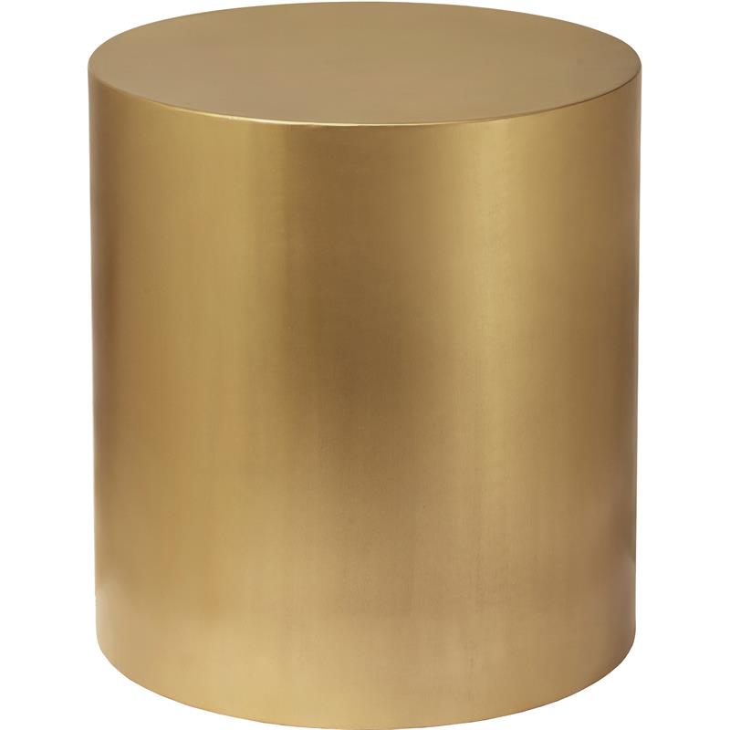 Meridian Furniture Cylinder Round Brushed Gold Metal End Table Cymax