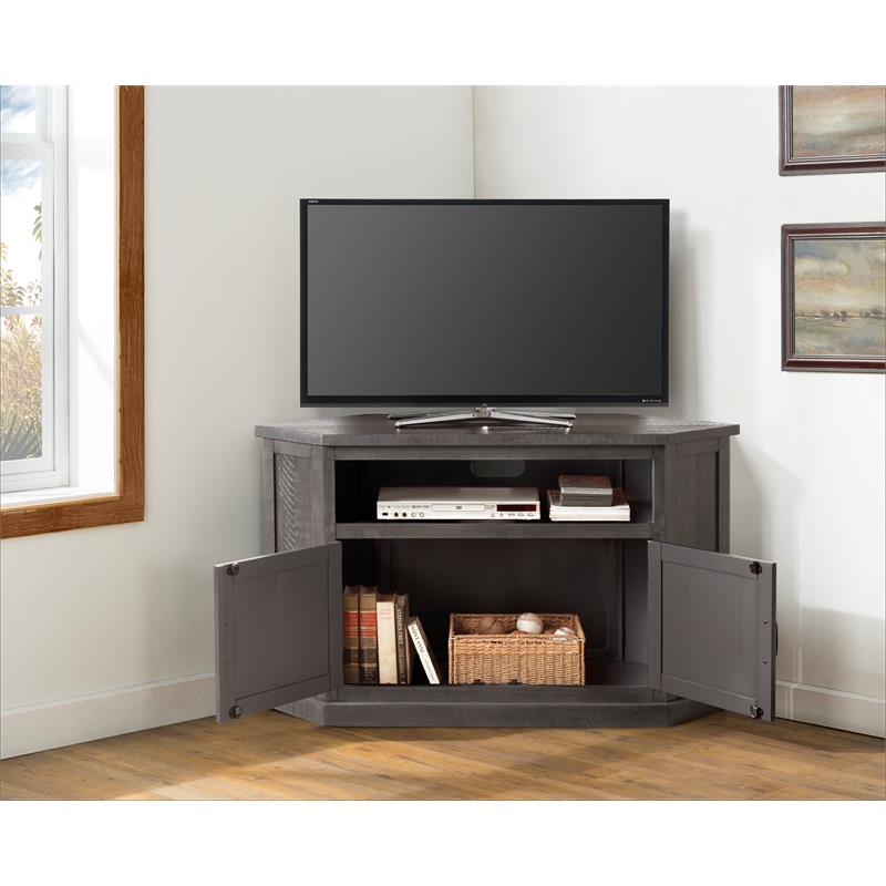 Martin Svensson Home Rustic Corner 50" Solid Wood TV Stand Gray 90979