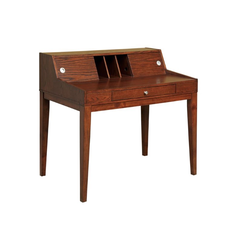 Allora Transitional Wood Computer Desk in Cherry Cymax Business