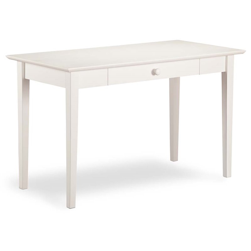 Allora 1 Drawer 48" Solid Wood Writing Desk in White Cymax Business