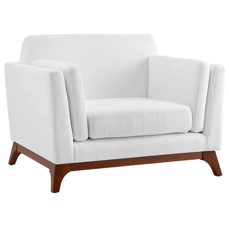 Allora Mid Century Modern Accent Chair in White Cymax Business