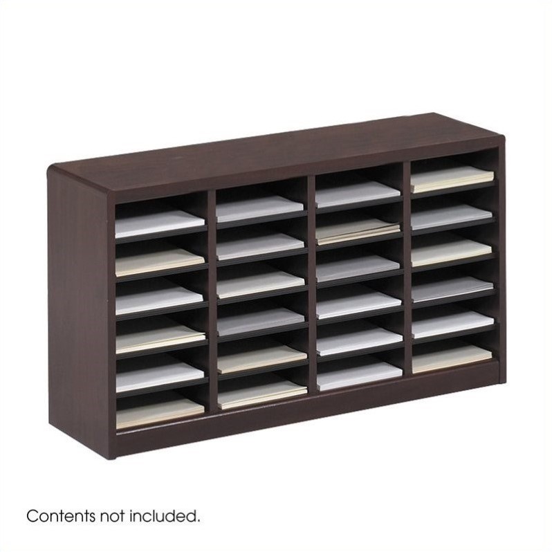 Mahogany Wood Mail Organizer 24 Compartments 9311MH