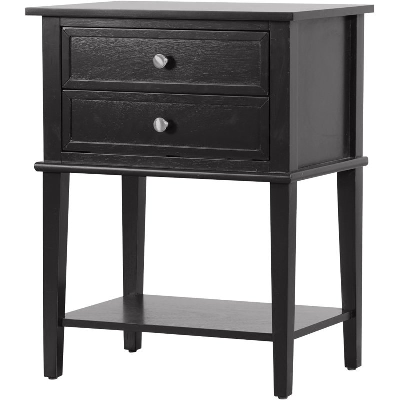 Glory Furniture Newton 2 Drawer Nightstand in Black