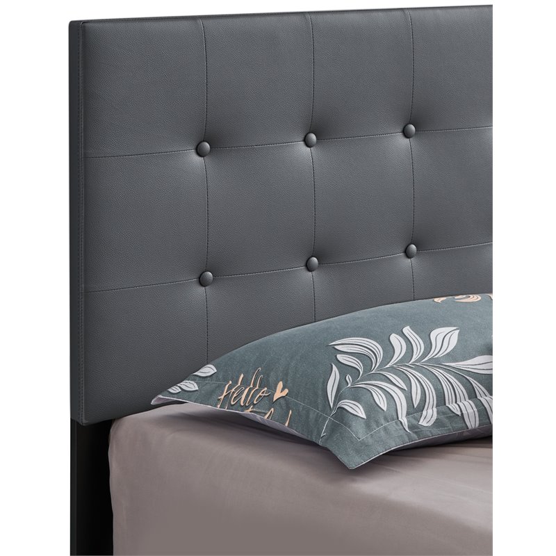 Glory Furniture Caldwell Faux Leather Panel Full Bed in Gray Cymax