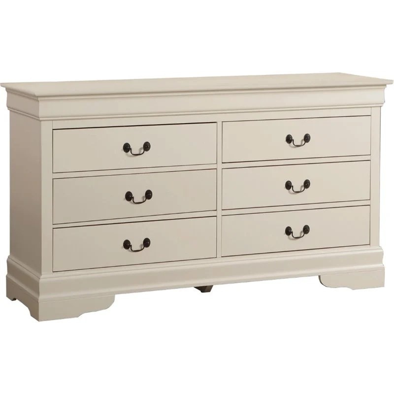 Glory Furniture Louis Phillipe 6 Drawer Dresser in Beige Cymax Business