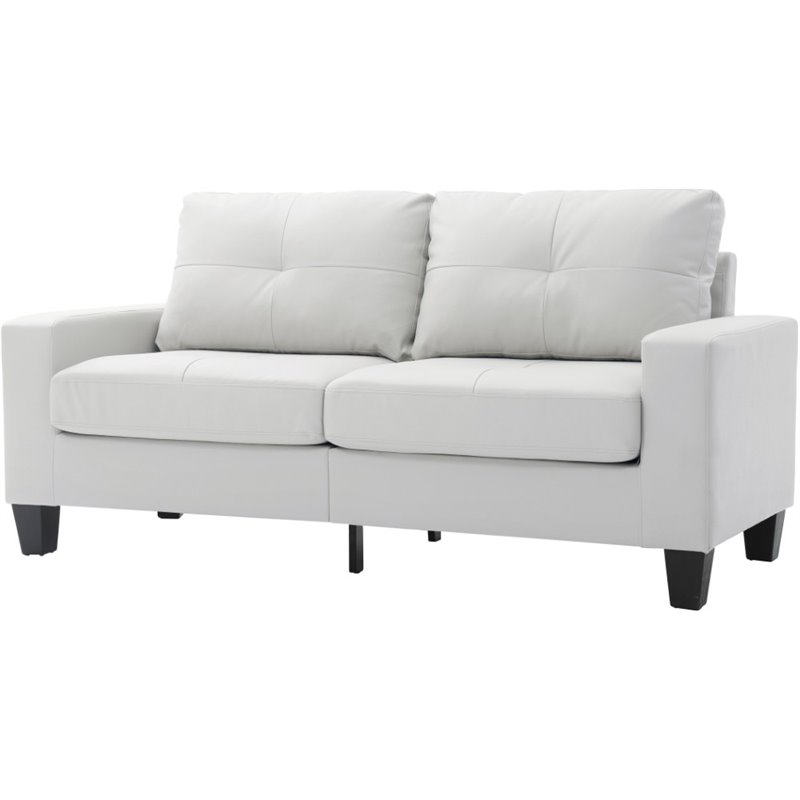 Glory Furniture Newbury Faux Leather Modular Sofa in White