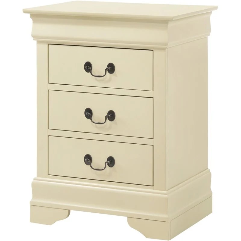 Glory Furniture Louis Phillipe 3 Drawer Nightstand in Beige Cymax
