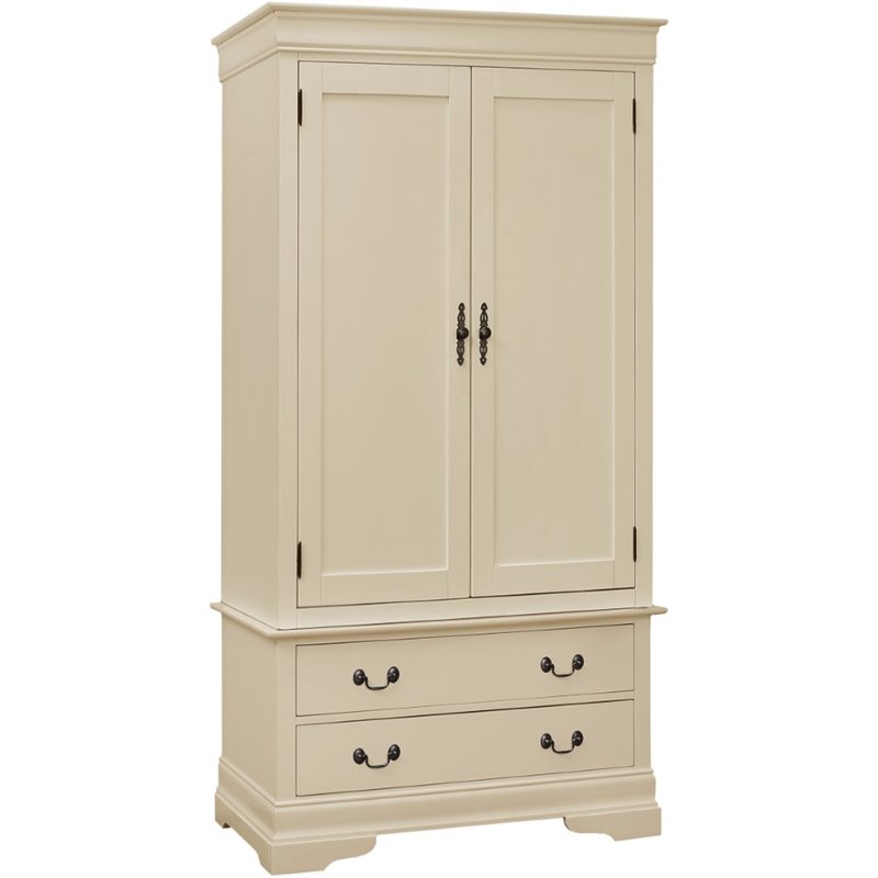 Glory Furniture Louis Phillipe 2 Drawer Armoire in Beige