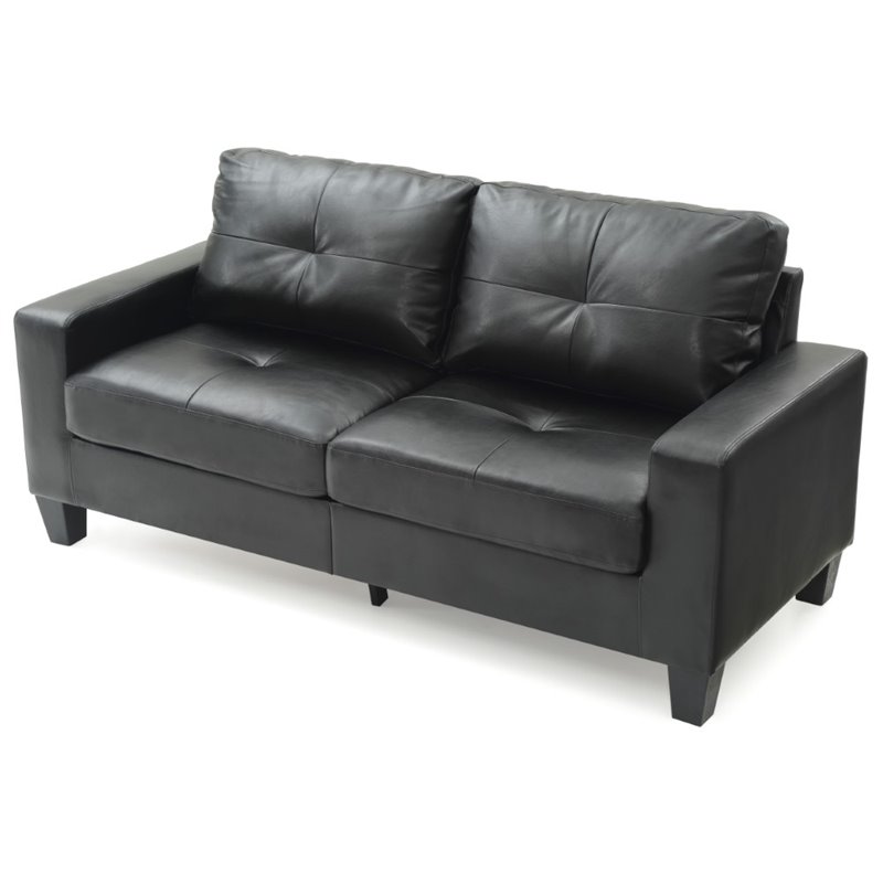 Glory Furniture Newbury Faux Leather Modular Sofa in Black