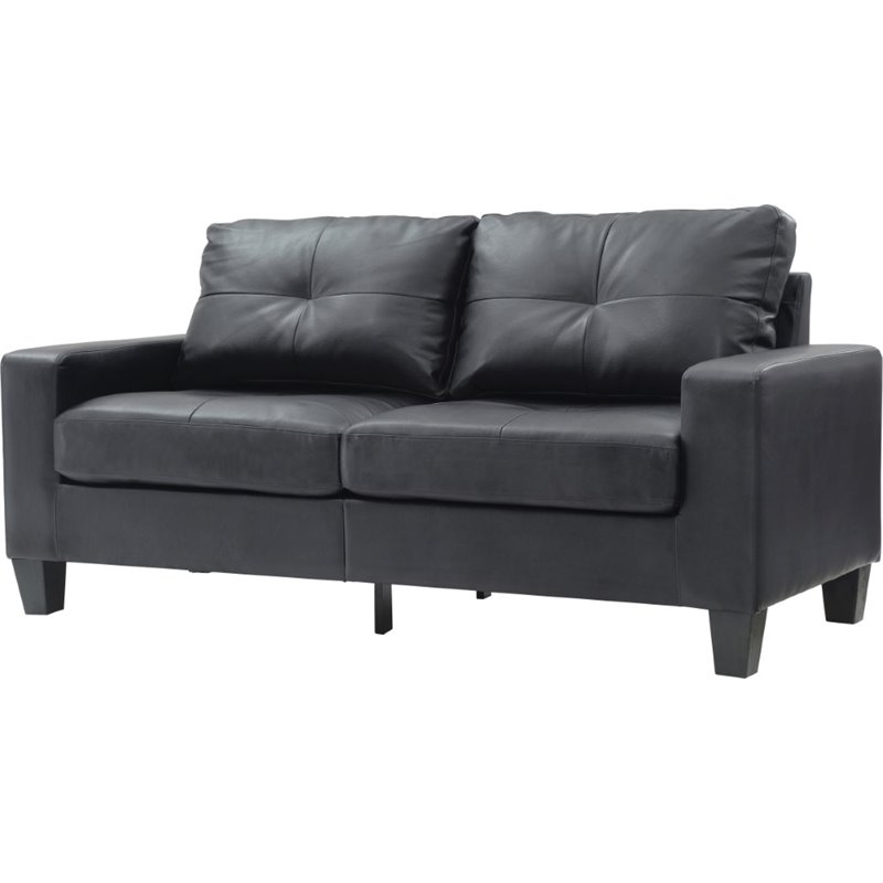Glory Furniture Newbury Faux Leather Modular Sofa in Black