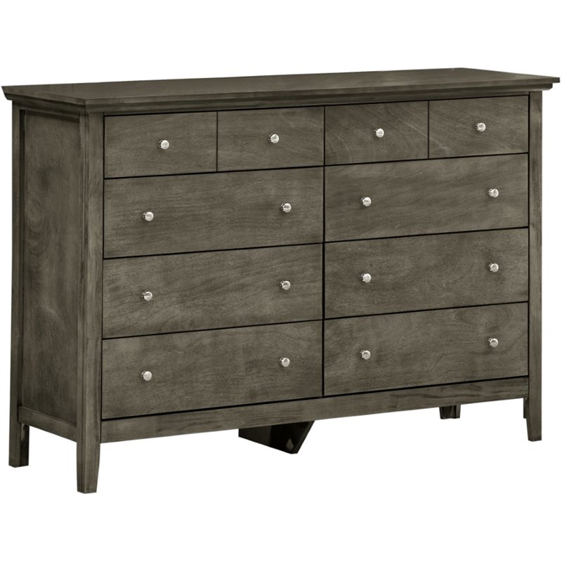 Glory Furniture Hammond 8 Drawer Dresser in Gray Cymax Business