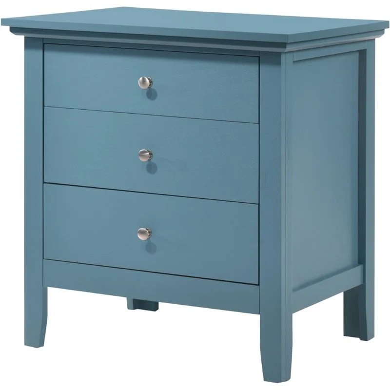 Glory Furniture Hammond 3 Drawer Nightstand in Teal Blue Cymax Business