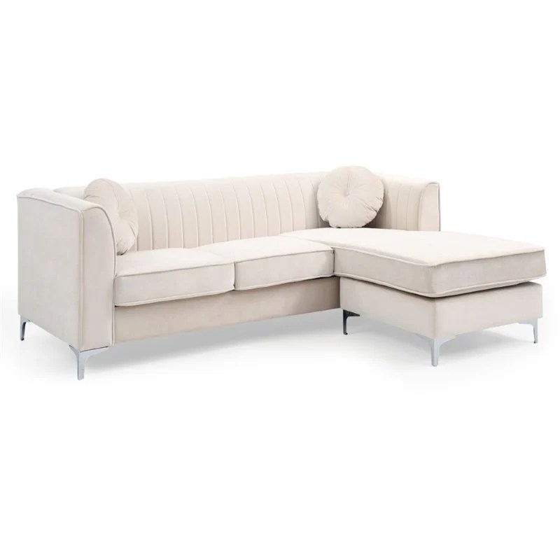 Off White Velvet Sofa Baci Living Room