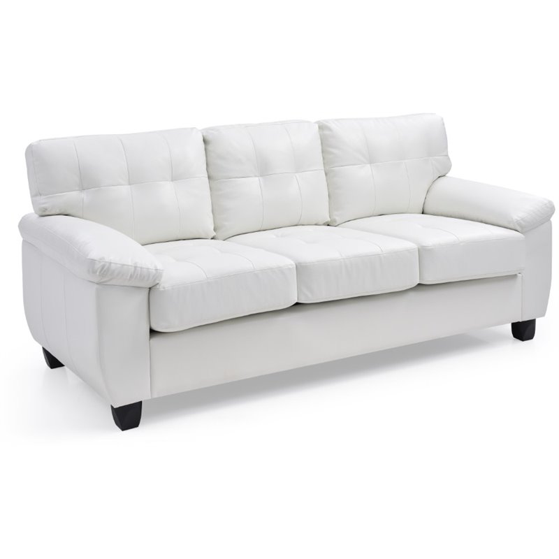Glory Furniture Gallant Faux Leather Sofa in White Cymax Business