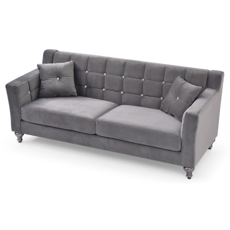Glory Furniture Dublin G0670AS Sofa Dark Gray Velvet Cymax Business