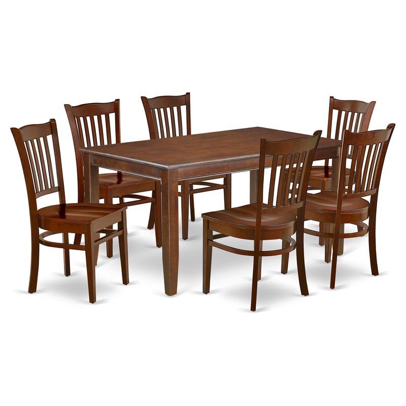 East West Furniture Dudley 7piece Wood Dining Table and Chairs in