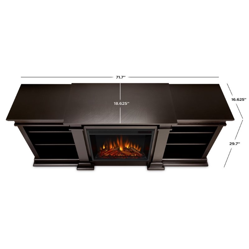 Real Flame Fresno TV Stand Electric Fireplace in Dark Walnut Cymax