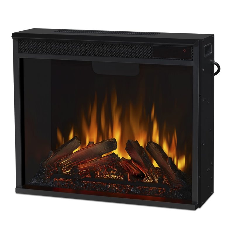 Real Flame Fresno TV Stand Electric Fireplace in Dark Walnut Cymax
