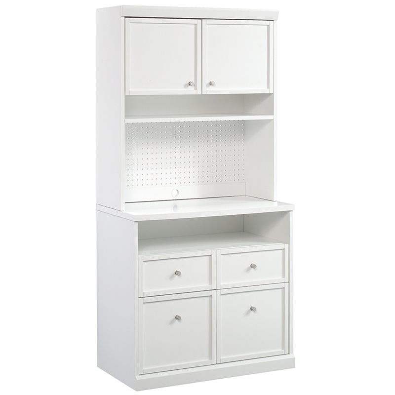 Sauder Craft Pro Storage with Hutch in White