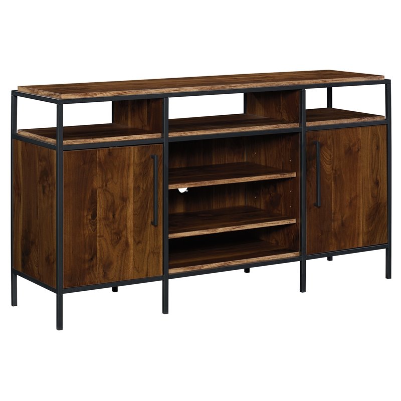 Sauder Nova Loft 65" Engineered Wood and Metal TV Stand in Grand Walnut