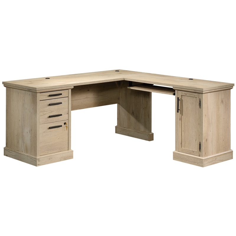 Sauder Aspen Post Engineered Wood LShaped Home Office Desk in Prime