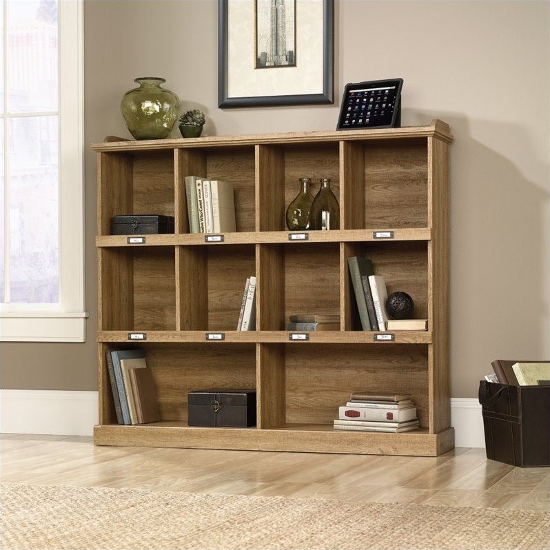 Sauder Barrister Lane Engineered Wood 10Cubby Bookcase in Scribed Oak