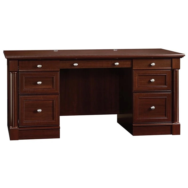 Sauder Palladia Executive Desk Select Cherry Finish Sauder Palladia Contemporary Wood Executive Desk in Select Cherry