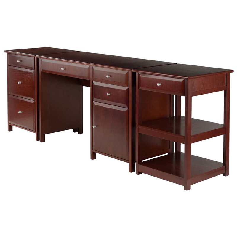 Winsome Delta 3 Drawer File in Walnut 94321