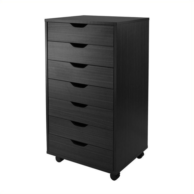 for Closet/Office with 7 Drawers Black Finish 20792