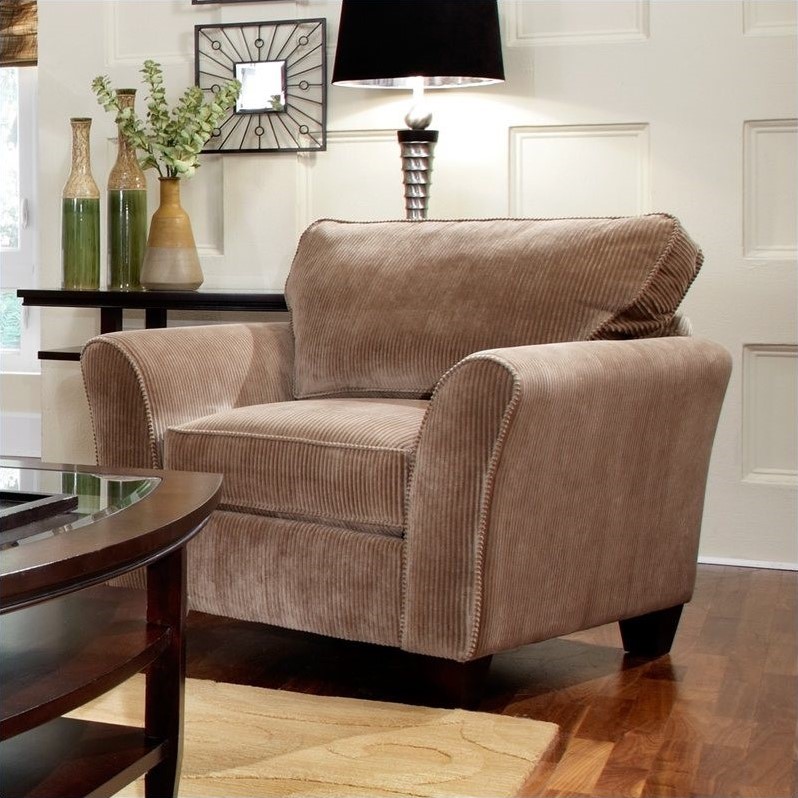 Broyhill Maddie Microfiber Mocha Chair with Affinity Wood Finish 65170Q