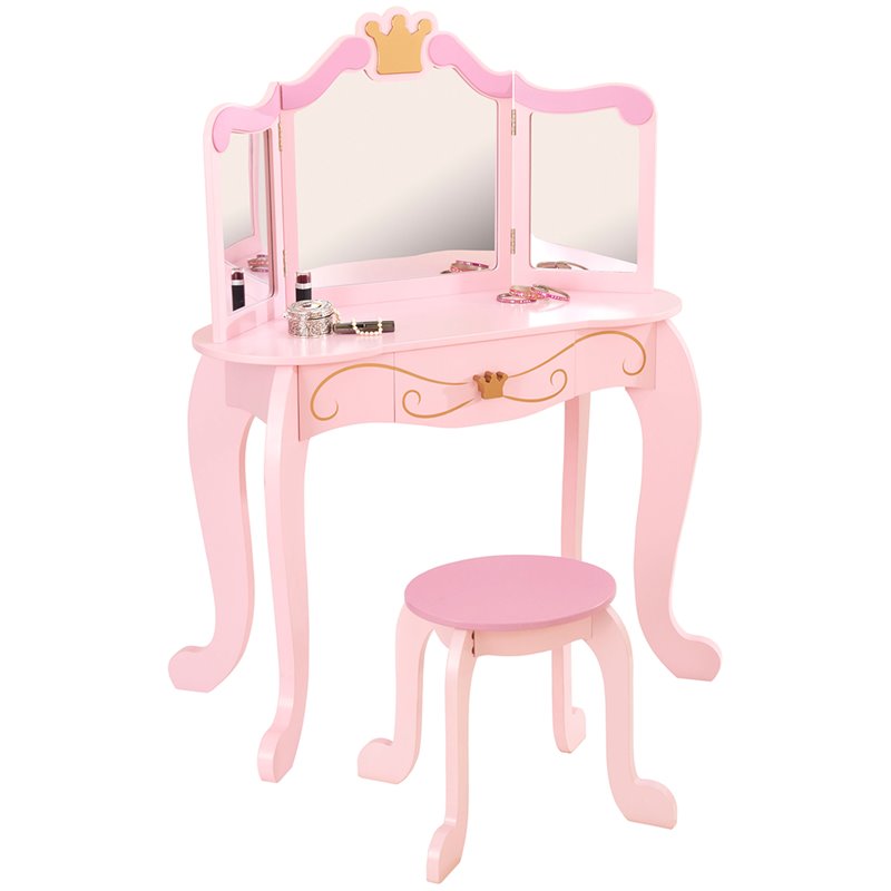 KidKraft Princess 2 Piece Kids Vanity Set in Pink eBay