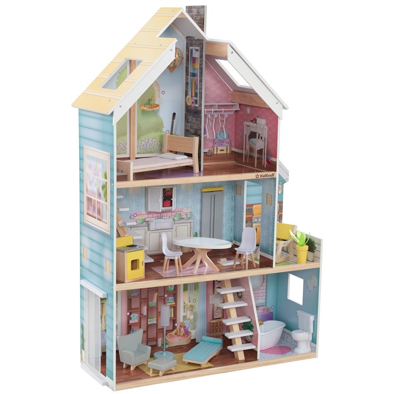 Kidkraft Zoey Magic Lights & Sounds 18 Piece Dollhouse with EZ Kraft