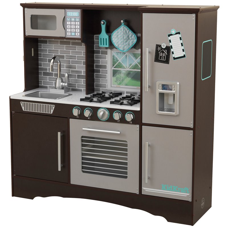 KidKraft Retro Kitchen with Refrigerator in Pink 53160 Cymax Stores