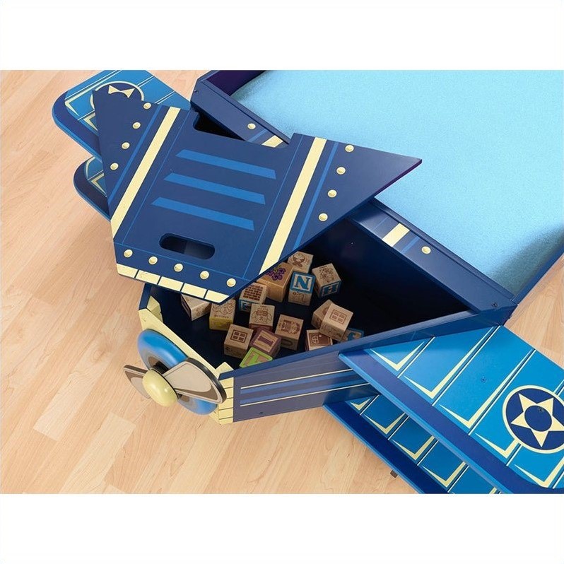 KidKraft Airplane Toddler Bed in Blue 76269