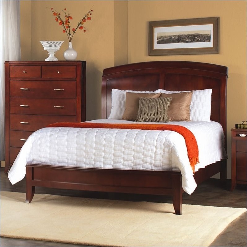 Modus Brighton Low Profile Sleigh Bed in Cinnamon 5 Piece Bedroom Set