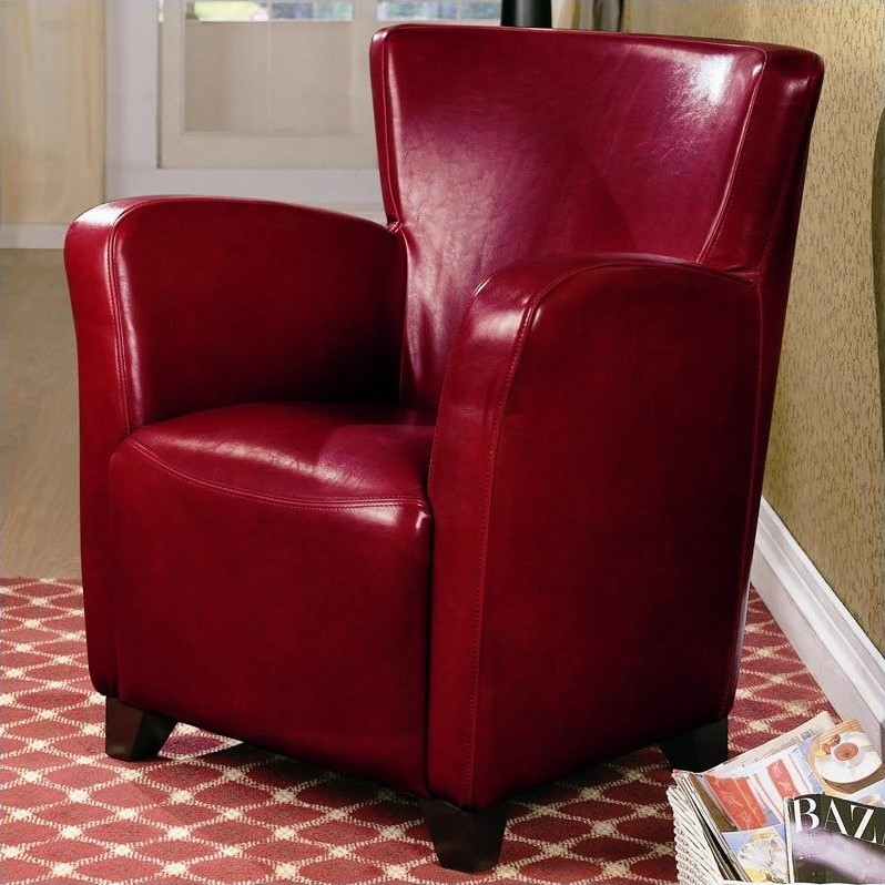 Coaster Accent Faux Leather Club Chair in Red 900235