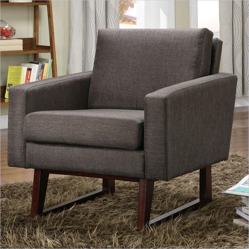 5Th Avenue Armless Swayback Gray Fabric Lounge Chair LC281FAGR