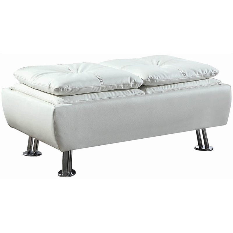 White Leather Tufted Bench sites.unimi.it