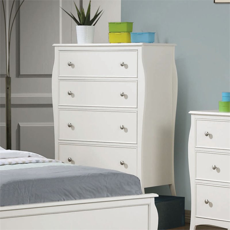 Coaster Dominique Coastal Wood 4Drawer Chest with Metal Knob Handle in
