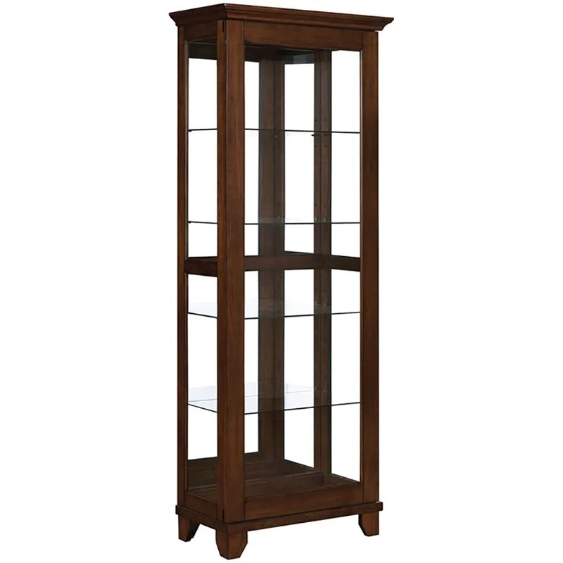 Coaster 5 Shelf Halogen Curio in Chestnut 950188