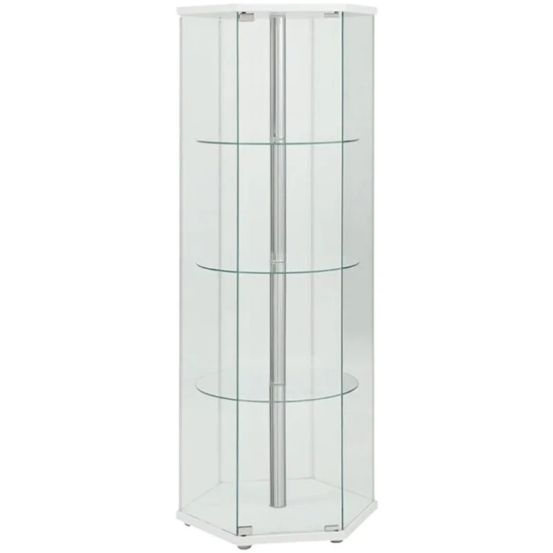 Coaster Glass Hexagon Curio in White 950001