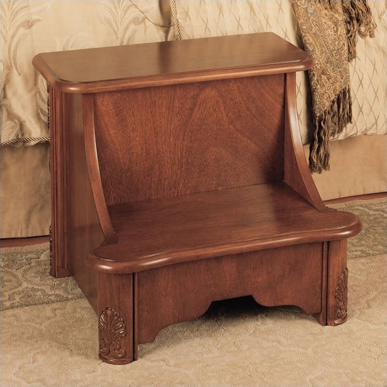 Powell Woodbury Wood Bed Steps with Storage in Brown 520535