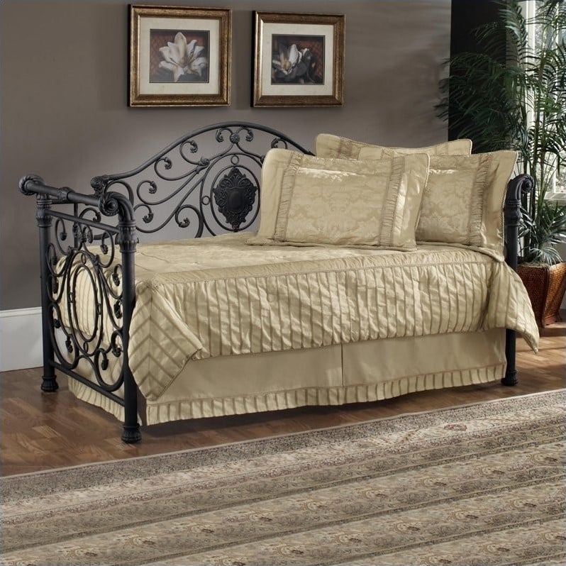 Mercer Metal Daybed in Antique Brown Finish with PopUp Trundle