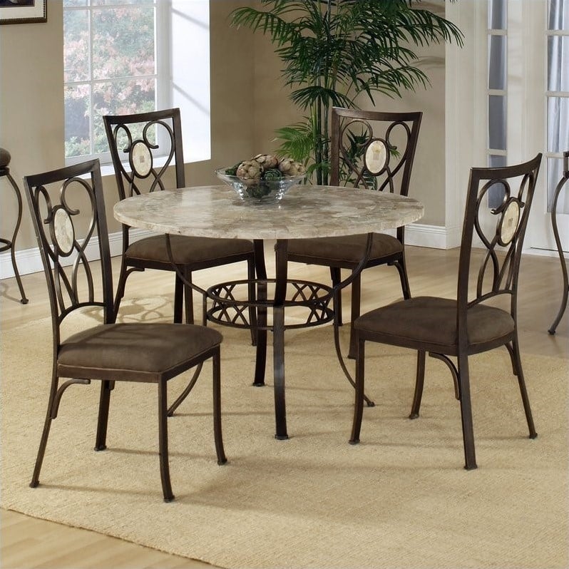 Hillsdale Brookside 5 Piece Stone Top Round Set 4815DTRNBCOV