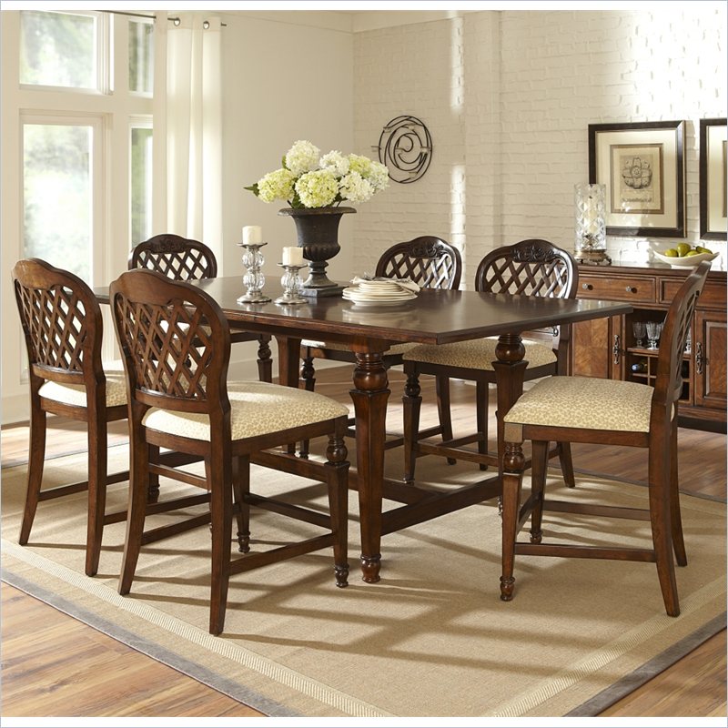 Hillsdale Woodridge 7 Piece Counter Height Dining Set in