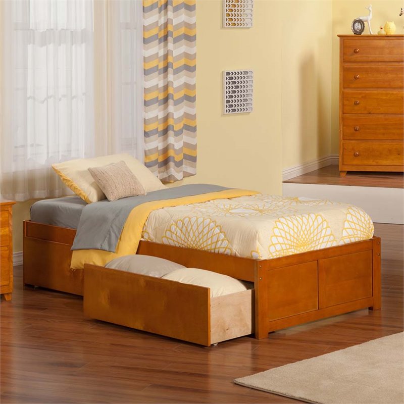 Atlantic Furniture Concord Twin XL Storage Platform Bed in Caramel eBay